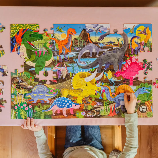 puzzle - 100-piece - land of dinosaurs by eeboo