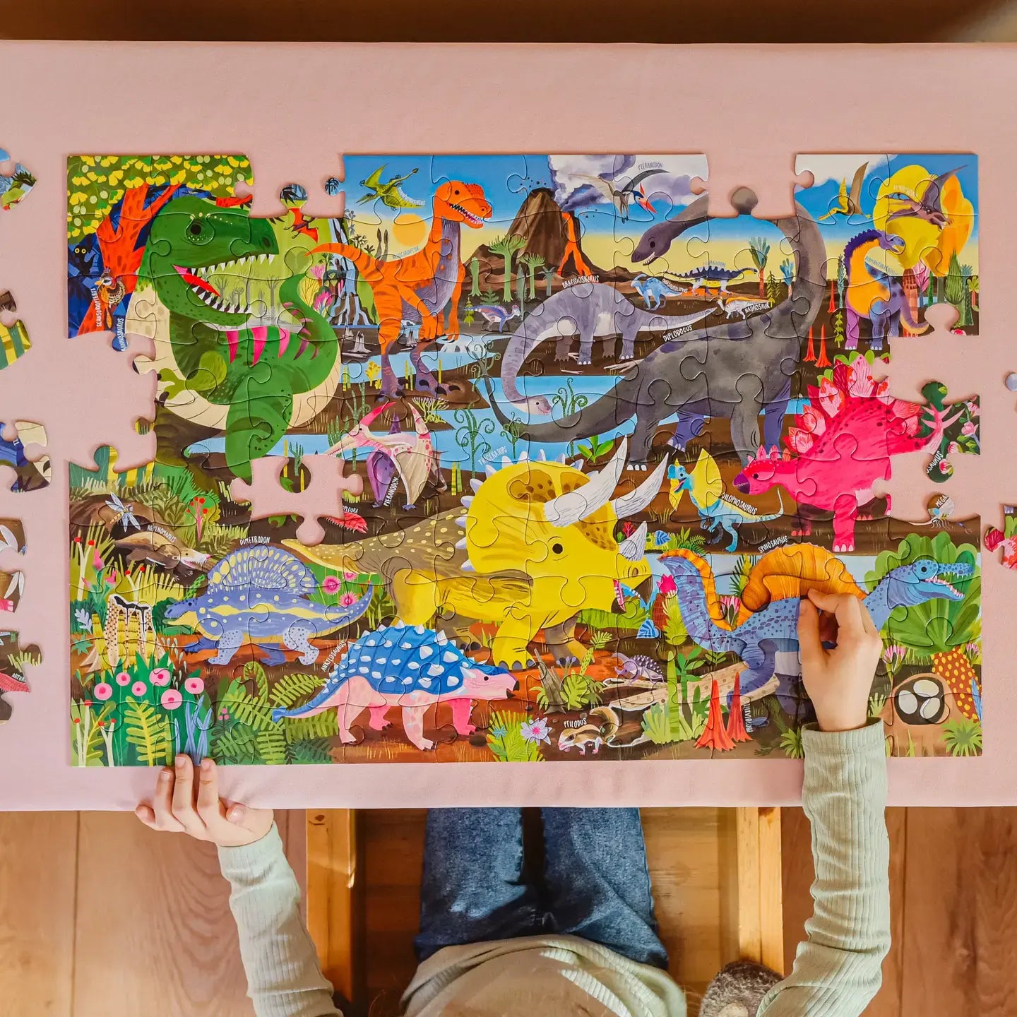 puzzle - 100-piece - land of dinosaurs by eeboo