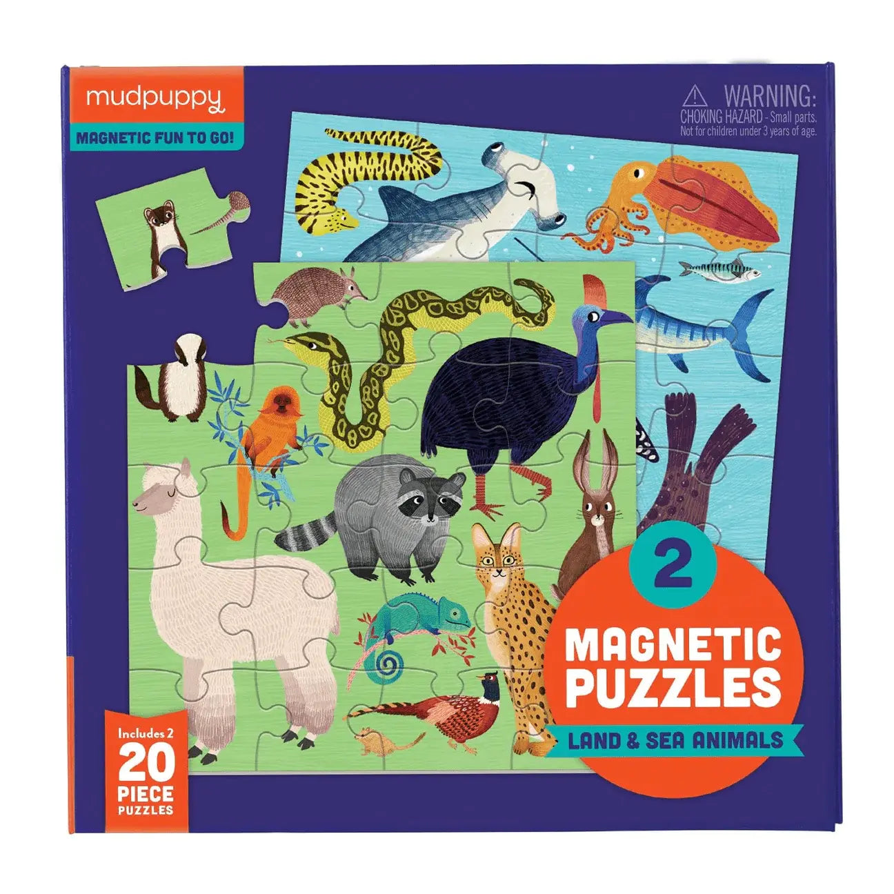 puzzle - magnetic - land & sea animals by chronicle books
