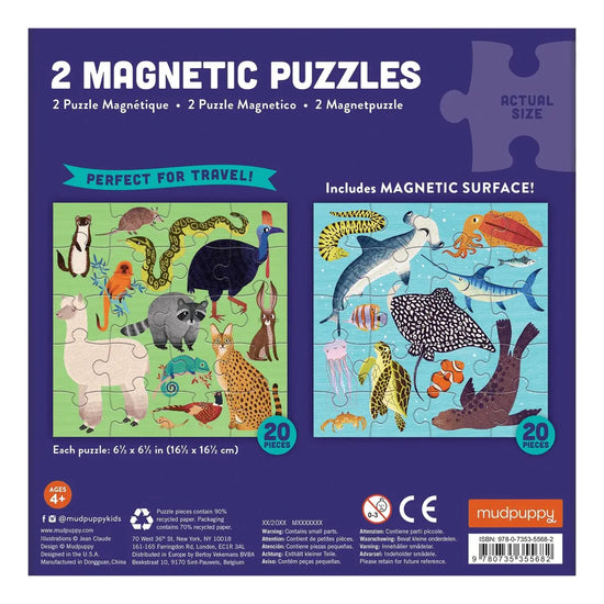 puzzle - magnetic - land & sea animals by chronicle books
