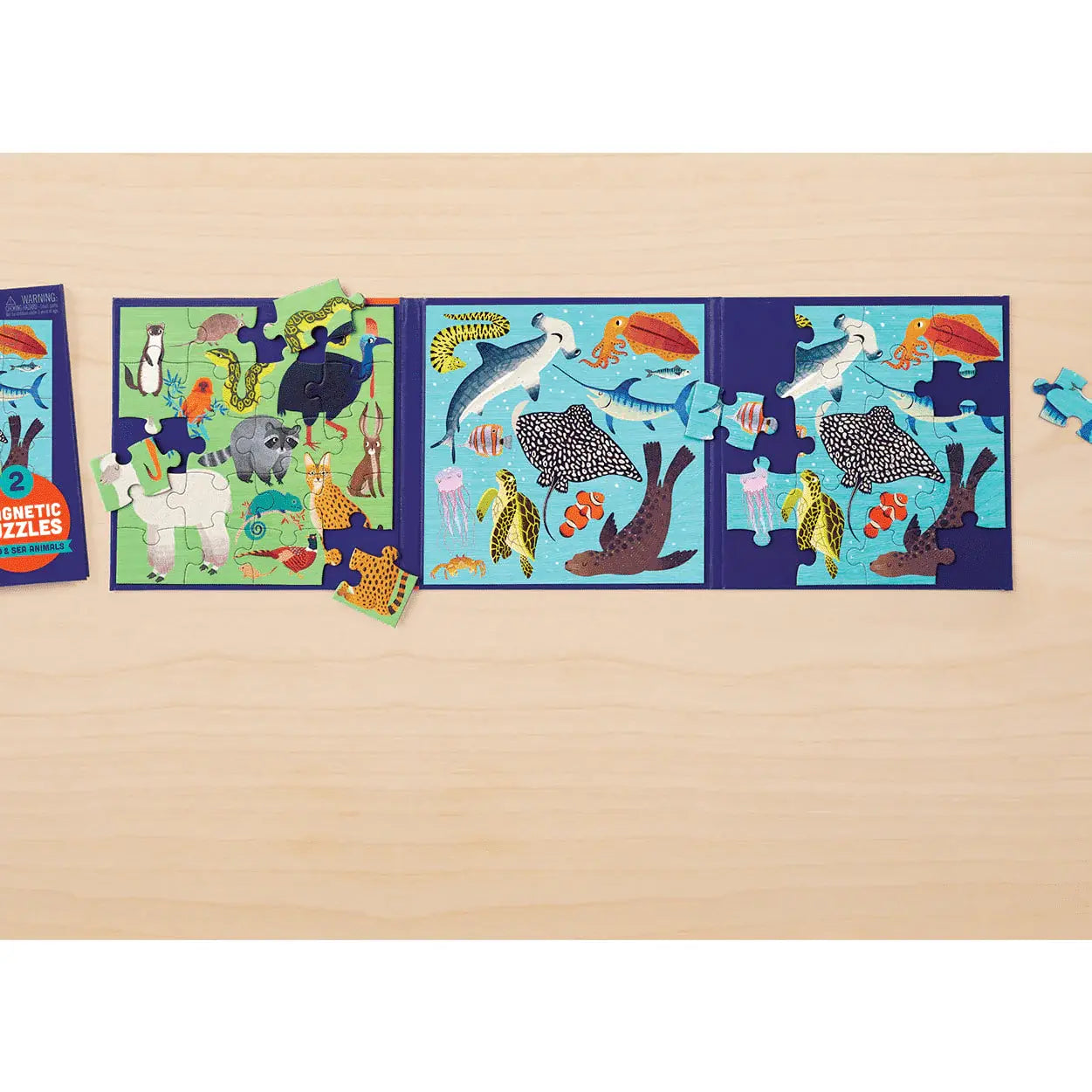 puzzle - magnetic - land & sea animals by chronicle books