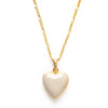 necklace - enamel heart locket - 20" chain - 14kgp by amano studio