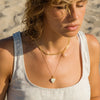 necklace - enamel heart locket - 20" chain - 14kgp by amano studio