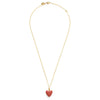 necklace - enamel heart locket - 20" chain - 14kgp by amano studio