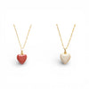 necklace - enamel heart locket - 20" chain - 14kgp by amano studio