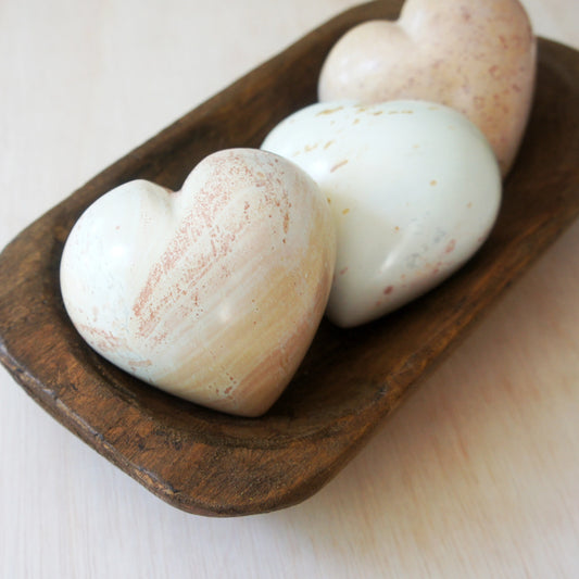 paperweight - large heart - natural soapstone by venture imports