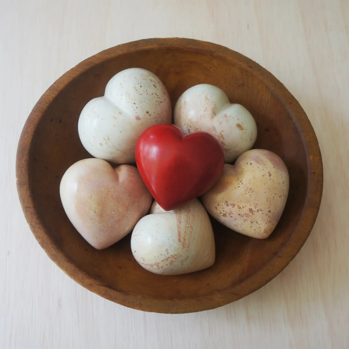 paperweight - large heart - red soapstone by venture imports