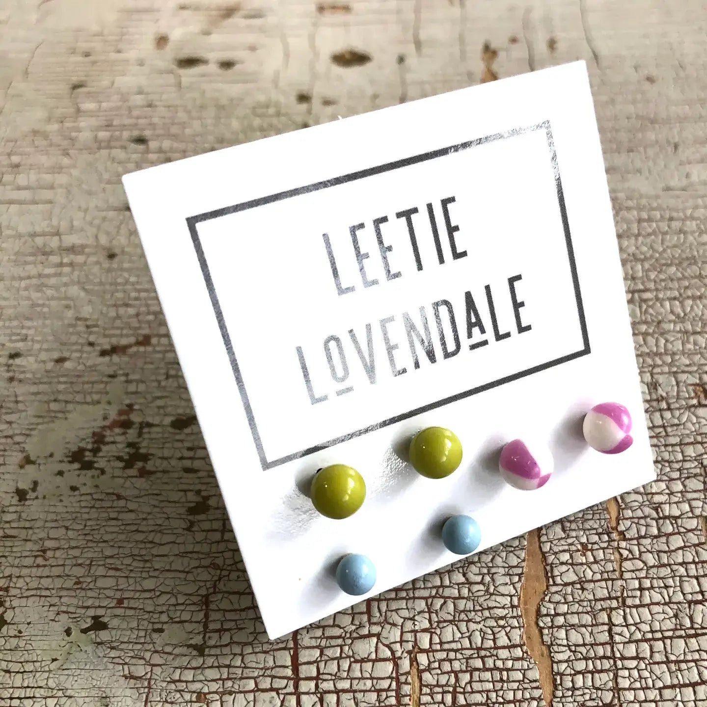 stud earrings - tiny lucite set by leetie lovendale