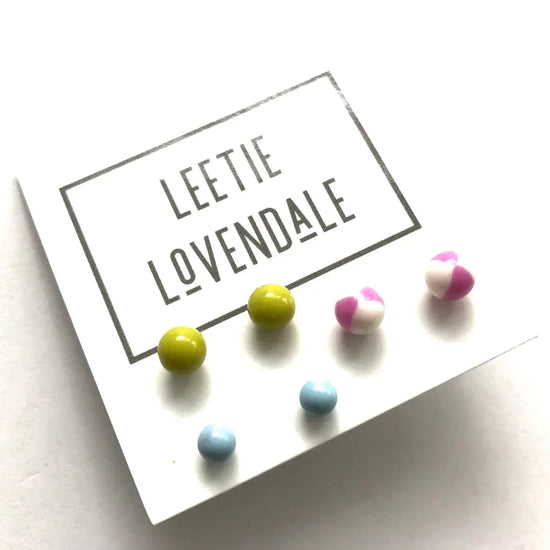 stud earrings - tiny lucite set by leetie lovendale