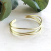 bracelet - cuff - layered waves - gold by worldfinds