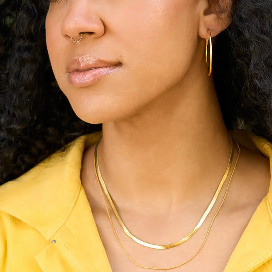 necklace - 2-layered snake chain - 18kgp by peter and june