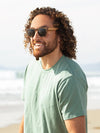 sunglasses - ledger - brown marble / walnut wood / smoke polarized by blue planet eyewear