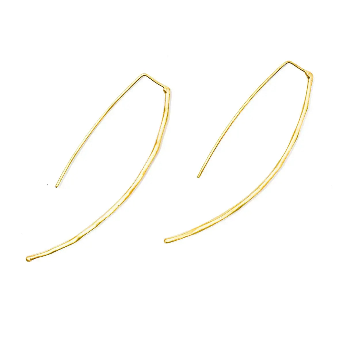 earrings - leila linear - gold by worldfinds