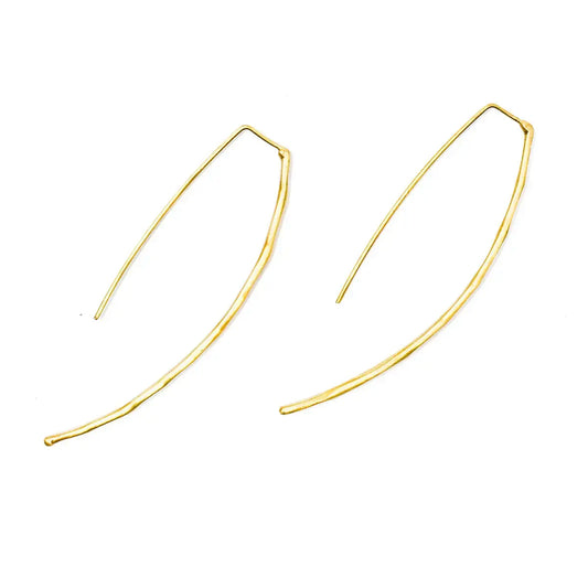 earrings - leila linear - gold by worldfinds