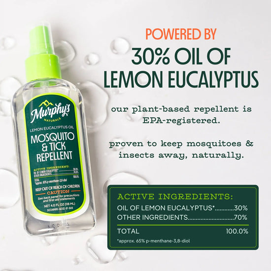 repellent spray - mosquito & tick - lemon eucalyptus oil by murphy's naturals