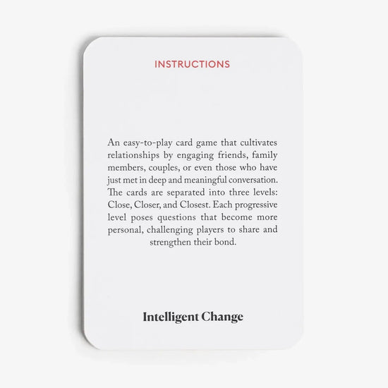 card game - let's get closer by intelligent change
