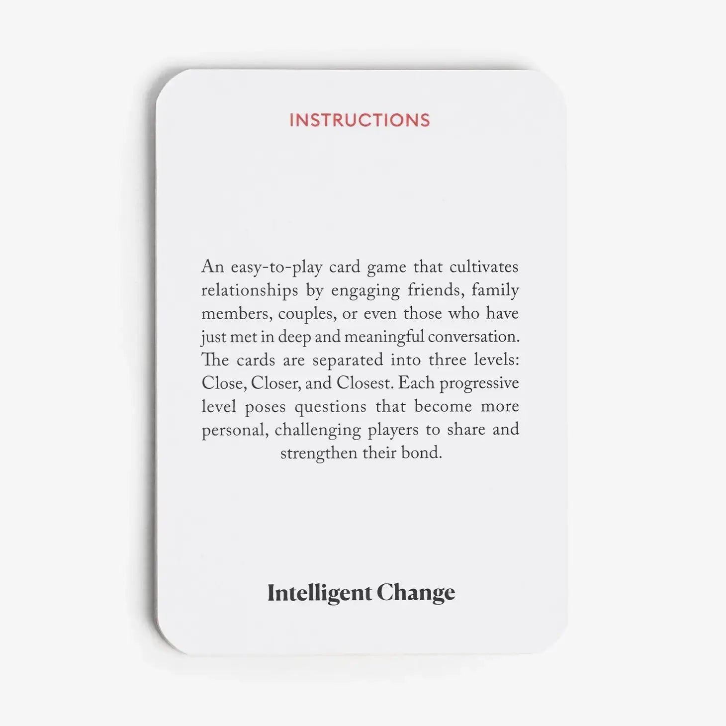 card game - let's get closer by intelligent change