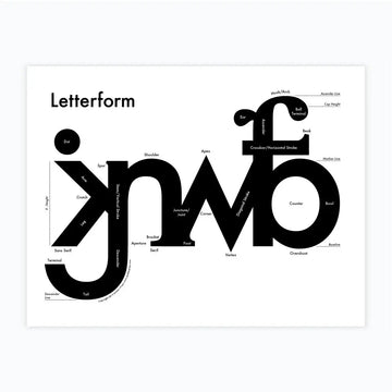 art print - letterpress - 8.5" x 11" - letterform by archie's press