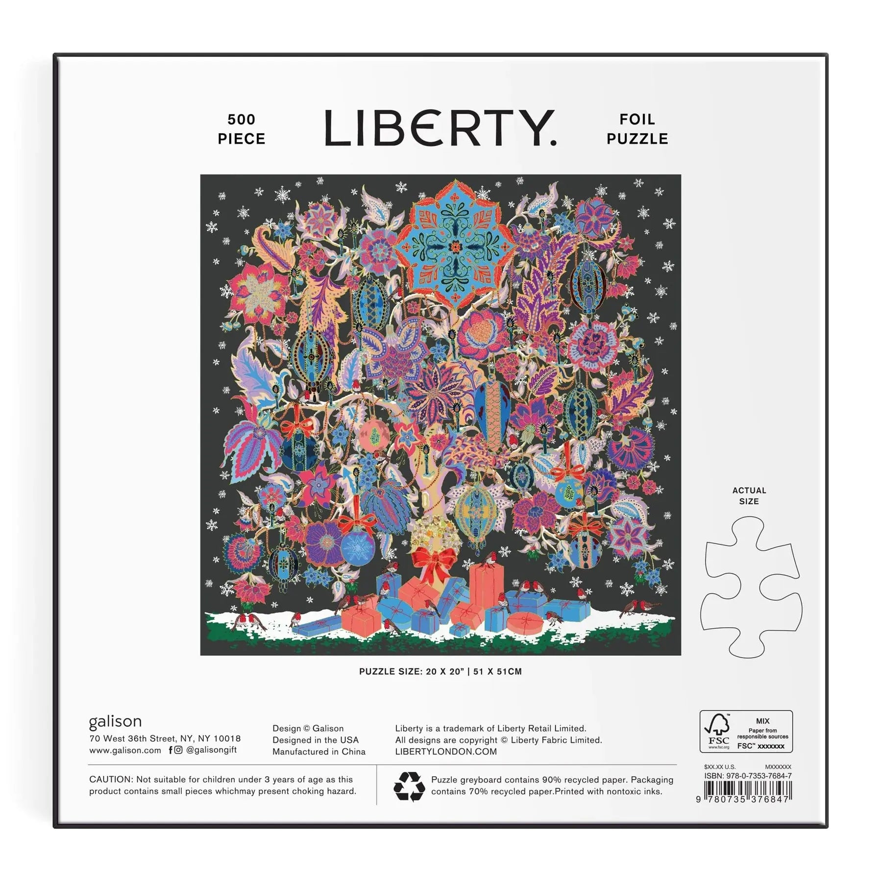 puzzle - 500-piece foil - liberty tree of life by chronicle books