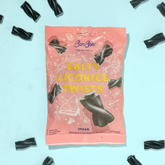 candy - salty black licorice twists by bonbon nyc