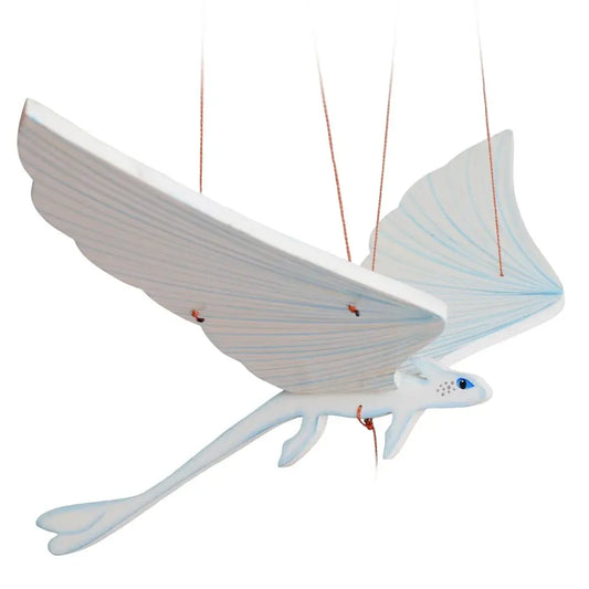 mobile - flying - "light fury" white dragon by tulia's artisan gallery