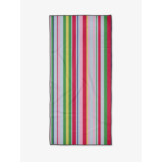microfiber beach towel - line it up melon by geometry house