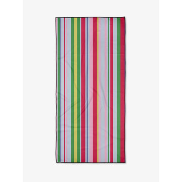 microfiber beach towel - line it up melon by geometry house