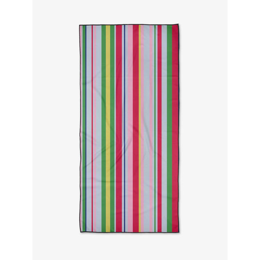 microfiber beach towel - line it up melon by geometry house