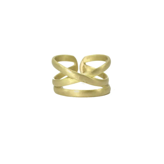 ring - linear x - gold by worldfinds