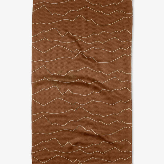 microfiber tea towel - lined mountains by geometry house