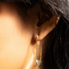earrings - safety pin heart hoop - 18kgp by peter and june