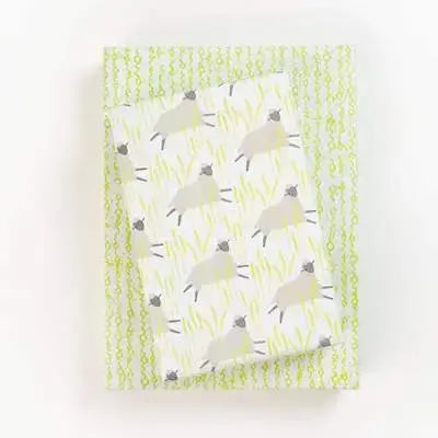 wrapping paper - 2-sided eco - little lambs by wrappily eco gift wrap co.