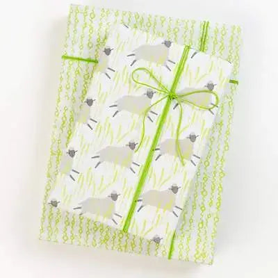 wrapping paper - 2-sided eco - little lambs by wrappily eco gift wrap co.