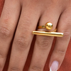 Ring | Balance Bar Orb | 18KGP