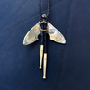 Bolo Tie | Moth | Brass + Black Cord 36"