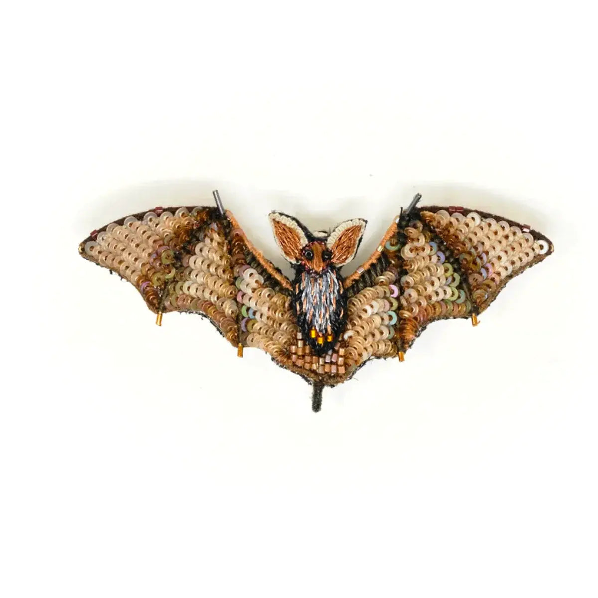 brooch pin - long eared bat by trovelore