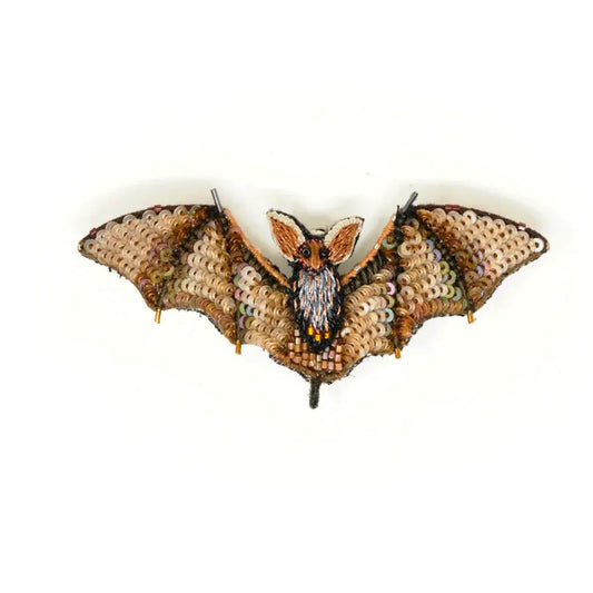 brooch pin - long eared bat by trovelore