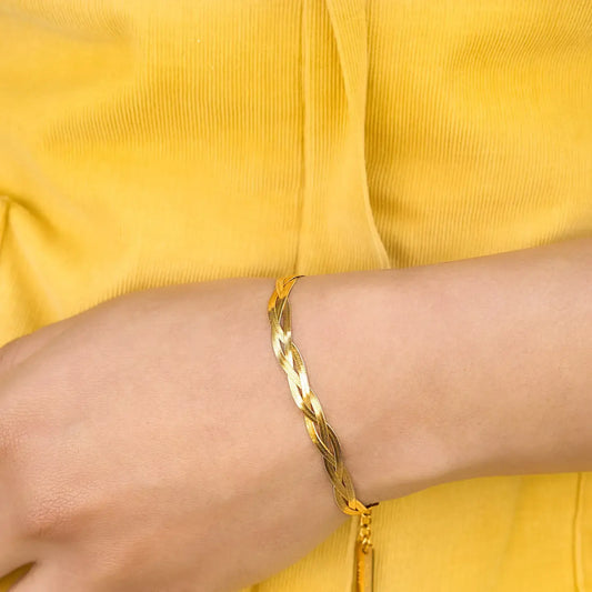 bracelet - twisted loom - 18kgp by peter and june