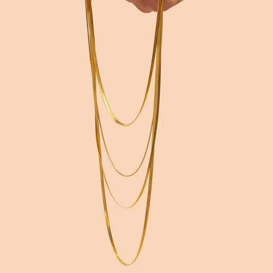 necklace - 4-layered snake chain - 18kgp by peter and june