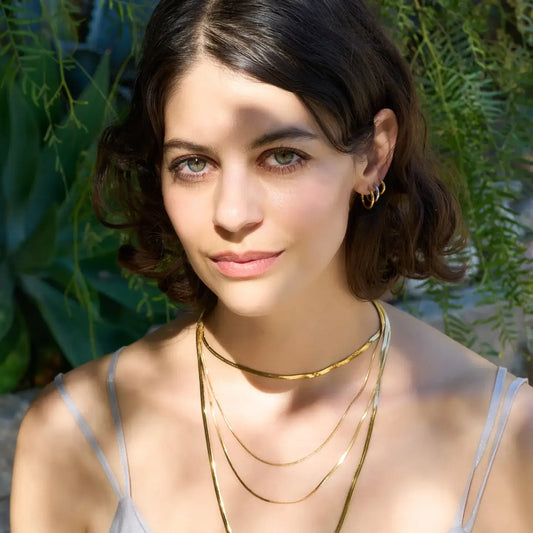 necklace - 4-layered snake chain - 18kgp by peter and june