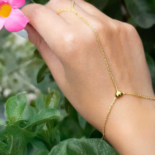 hand chain - love connection - 18kgp by peter and june