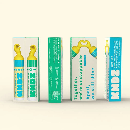 lip balm set - love - vanilla mint bliss + coconut mint wave by kndz