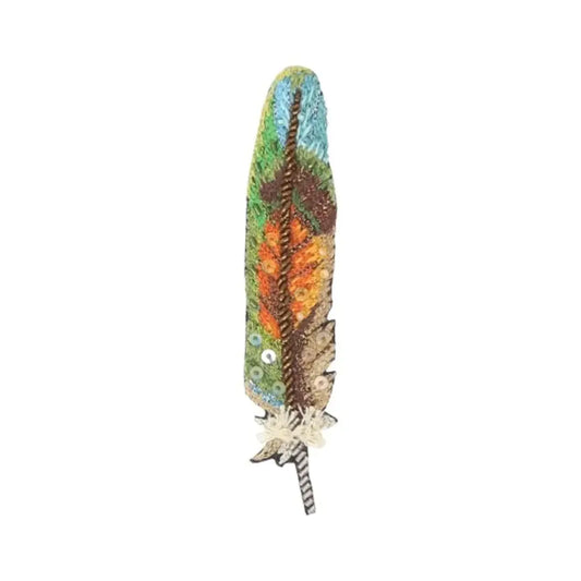 brooch pin - lovebird feather by trovelore