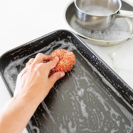 sponge set - copper scrubbers - antimicrobial by full circle home