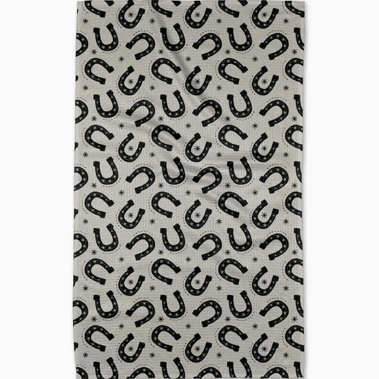 tea towel - microfiber - lucky stride horseshoes by geometry house