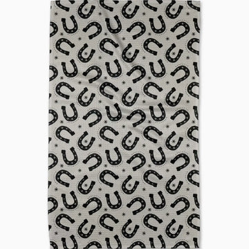 tea towel - microfiber - lucky stride horseshoes by geometry house