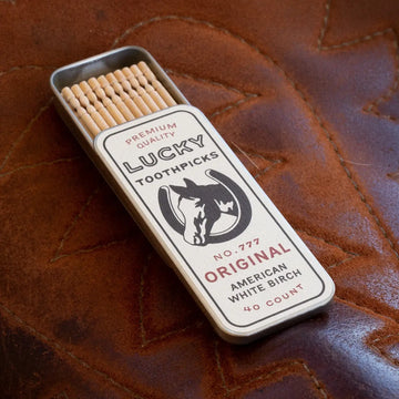 toothpicks - american white birch - tin slider 40 count by lucky toothpicks