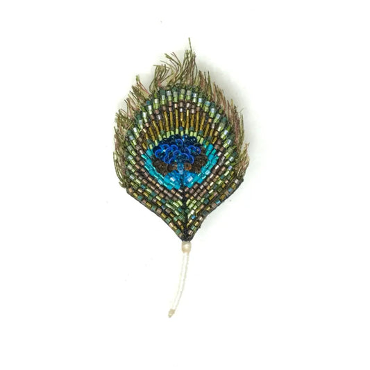 brooch pin - luminous peacock feather by trovelore