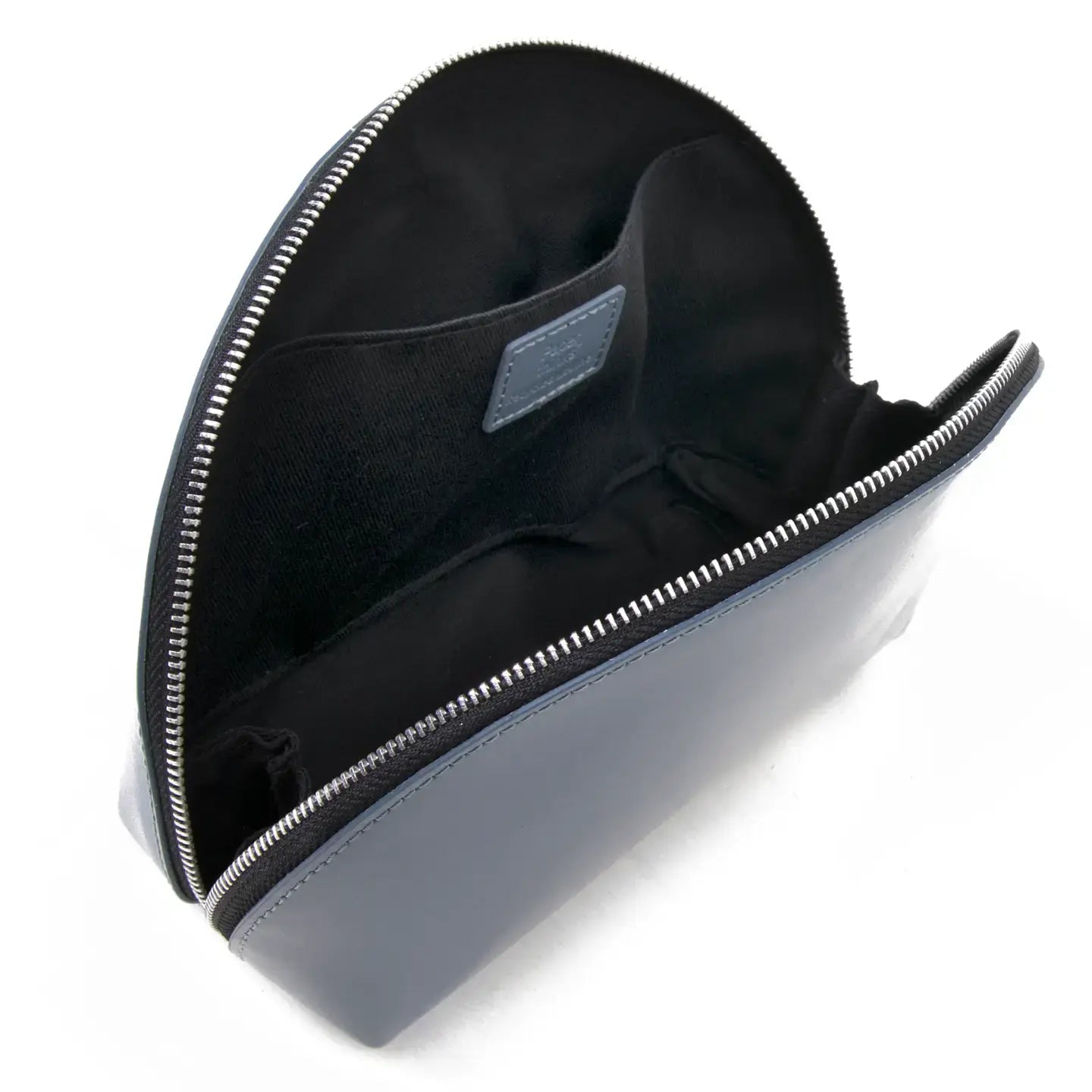 cosmetic pouch - half moon - recycled leather by paperthinks