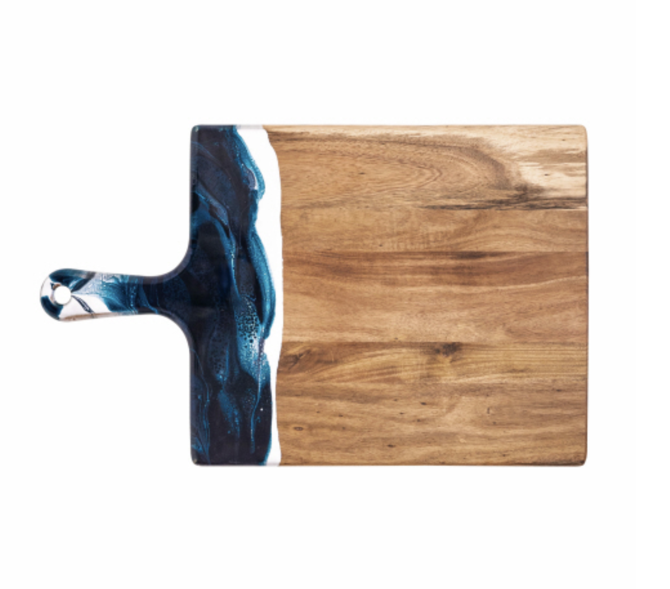 cheeseboard - acacia & resin - navy + white + metallic by lynn & liana serveware